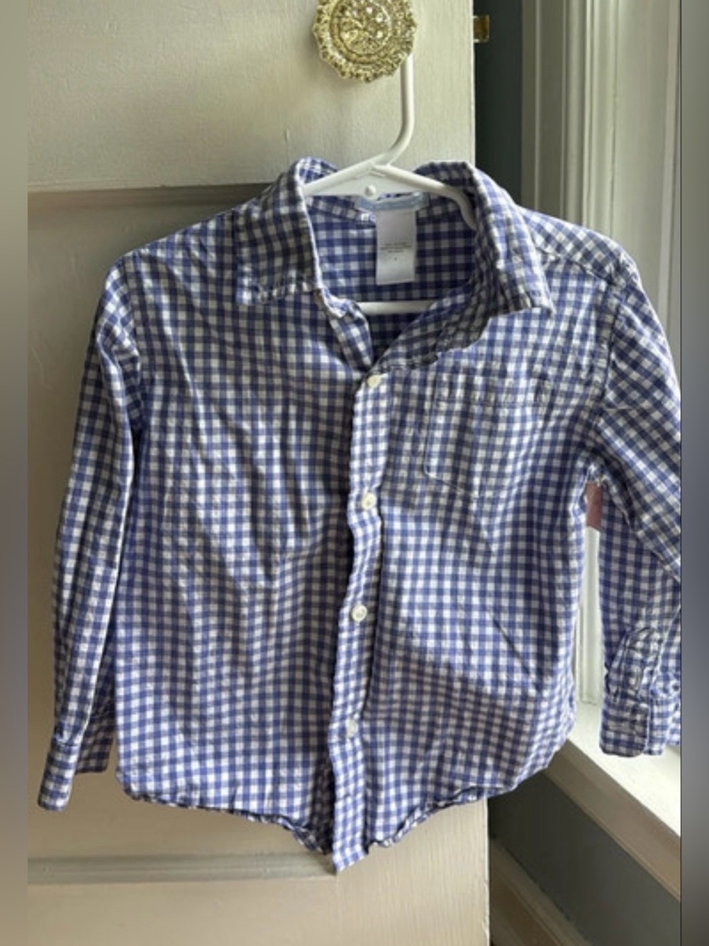 Janie and Jack Purple Gingham Button Down Shirt